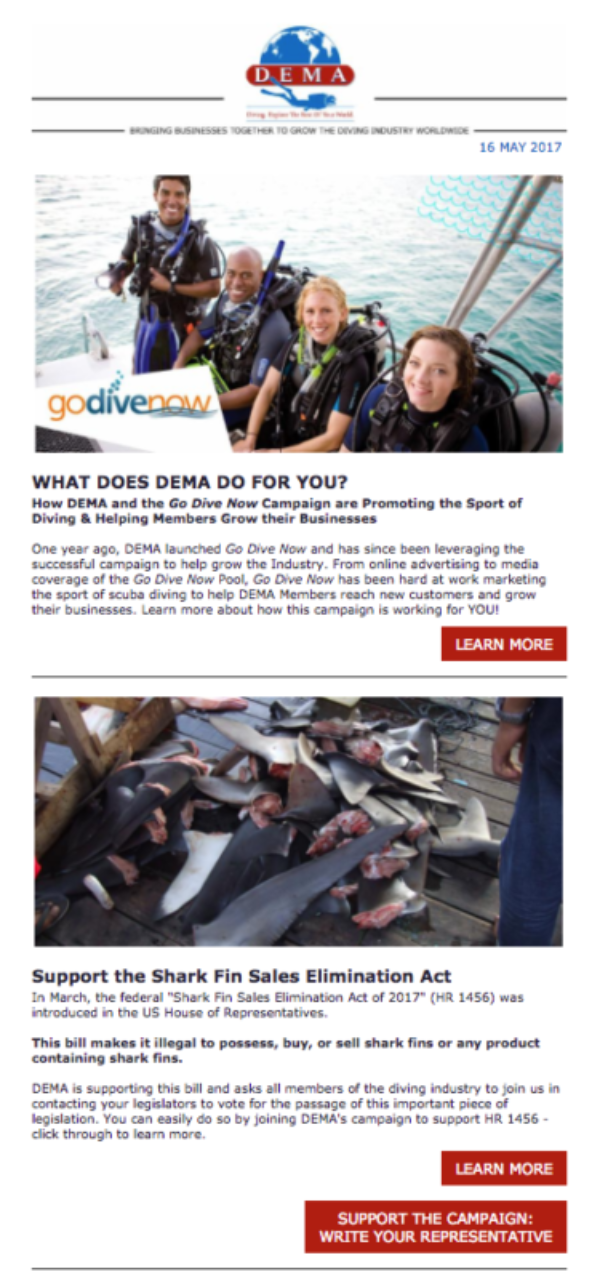 DEMA Advocacy Email Example