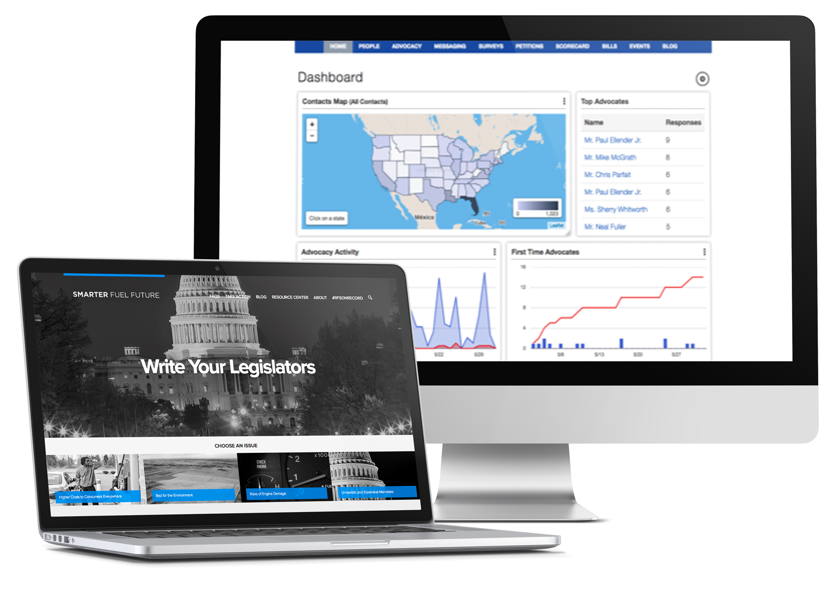 FiscalNote's VoterVoice Demo Laptop and Desktop