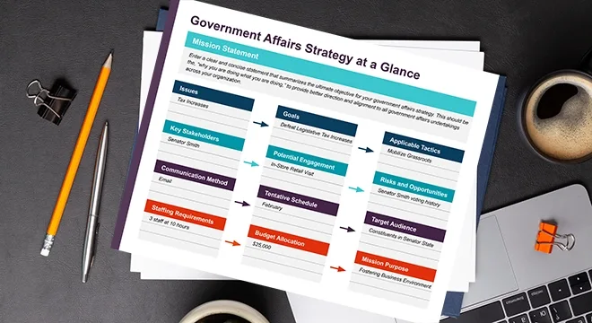 [Template] Government Affairs Strategy on a Page: Your Blueprint for Success