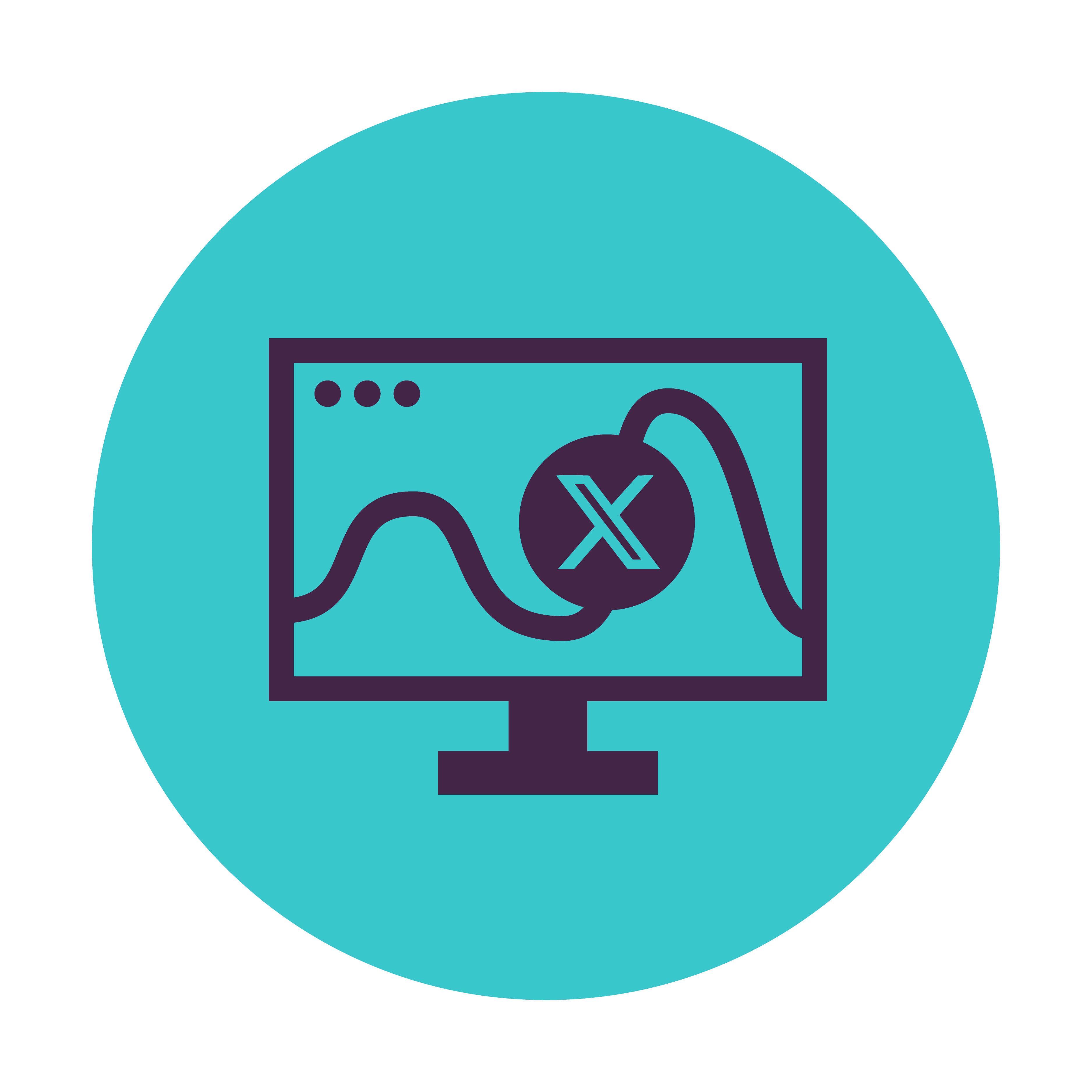 Computer with social media graphic representing social listening