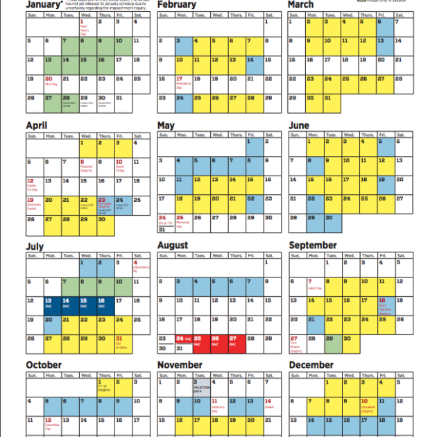 Congressional Calendar 2021 Congressional Calendar 2021
