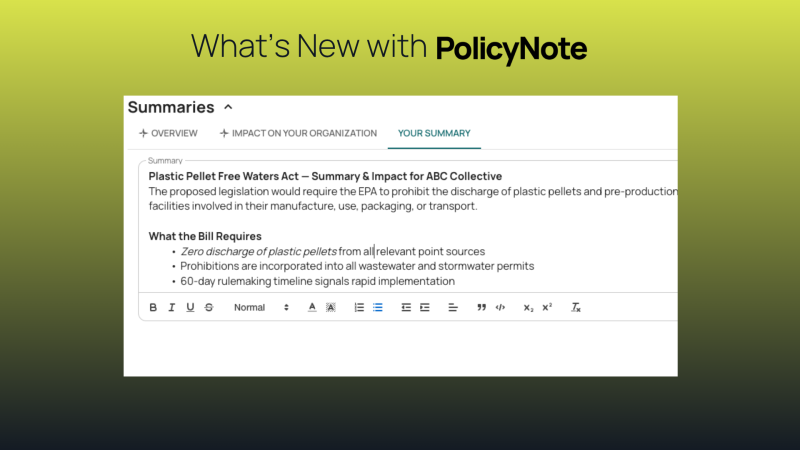 PolicyNote Now Supports Rich Text Formatting Across Summaries, Actions, and Comments